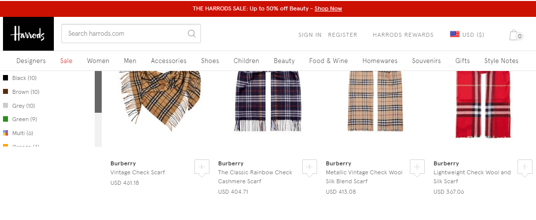 Harrods聖誕優惠碼2018, 網購Burberry頸巾袋款低至香港73折, 最平低至HK$2,396